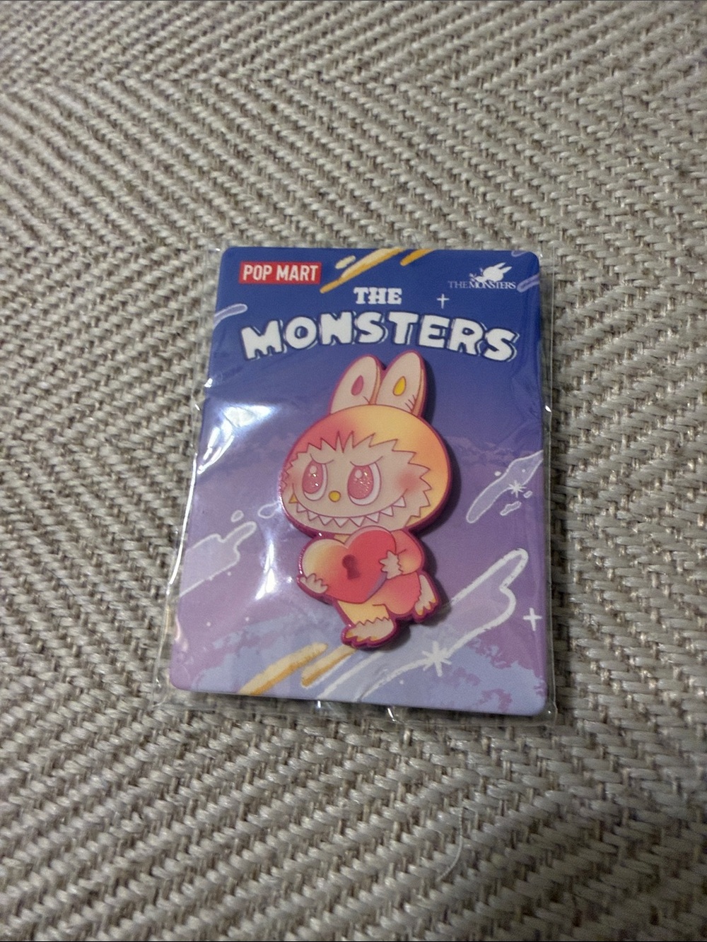 POP MART The Monsters Pink Heart Character Enamel Pin